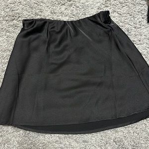 Black silk skirt